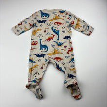 Load image into Gallery viewer, Boys Dymples, cotton zip coverall / romper, dinosaurs, FUC, size 000,  