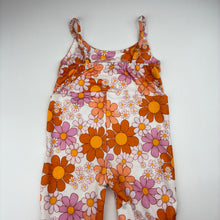 Load image into Gallery viewer, Girls floral, flared lightweight jumpsuit, no labels, shoulder to crotch: 40cm, Inside leg: 25cm, GUC, size 1,  