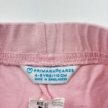 Load image into Gallery viewer, Girls Primark, pink bike shorts, yellow marks front hem, FUC, size 4-5,  
