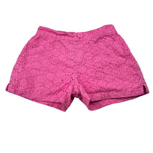 Load image into Gallery viewer, Girls GYMBOREE, lined broderie cotton shorts, elasticated, yellow mark on hem, FUC, size 8,  