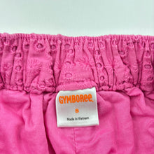 Load image into Gallery viewer, Girls GYMBOREE, lined broderie cotton shorts, elasticated, yellow mark on hem, FUC, size 8,  