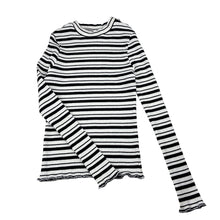 Load image into Gallery viewer, Girls Anko, ribbed stretchy striped long sleeve top, GUC, size 10,  