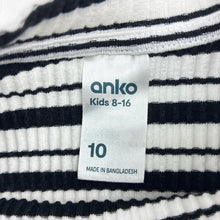 Load image into Gallery viewer, Girls Anko, ribbed stretchy striped long sleeve top, GUC, size 10,  