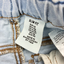 Load image into Gallery viewer, Unisex H&amp;M, slim fit stretch denim jeans, adjustable, FUC, size 00,  