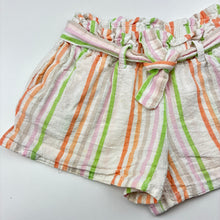 Load image into Gallery viewer, Girls H&amp;M, striped cotton / linen shorts, elasticated, GUC, size 3,  