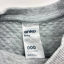 Load image into Gallery viewer, Boys Anko, grey marle quilted sweater / jumper, FUC, size 000,  