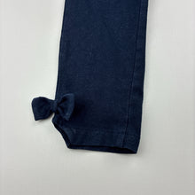 Load image into Gallery viewer, Girls Sprout, navy stretchy leggings, Inside leg: 33cm, FUC, size 2,  