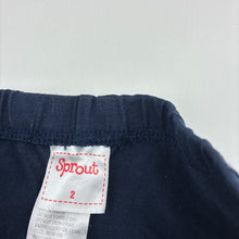 Load image into Gallery viewer, Girls Sprout, navy stretchy leggings, Inside leg: 33cm, FUC, size 2,  