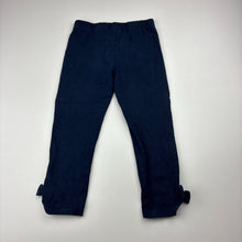 Load image into Gallery viewer, Girls Sprout, navy stretchy leggings, Inside leg: 33cm, FUC, size 2,  
