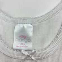 Load image into Gallery viewer, Girls Mango, white ribbed singlet top, GUC, size 4,  