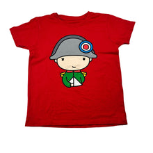 Load image into Gallery viewer, Boys red, cotton tee / top, light mark right shoulder, FUC, size 4,  