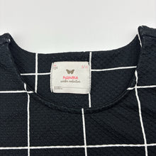 Load image into Gallery viewer, Girls FUZARKA, black &amp; white check short sleeve dress, GUC, size 9-10, L: 66cm