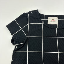 Load image into Gallery viewer, Girls FUZARKA, black &amp; white check short sleeve dress, GUC, size 9-10, L: 66cm