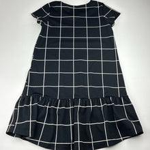 Load image into Gallery viewer, Girls FUZARKA, black &amp; white check short sleeve dress, GUC, size 9-10, L: 66cm