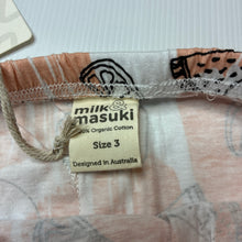 Load image into Gallery viewer, Girls Milk &amp; Masuki, organic cotton leggings **print fault on back**, NEW, size 3,  