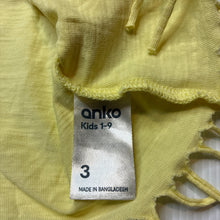 Load image into Gallery viewer, Girls Anko, yellow cotton tee / top, FUC, size 3,  