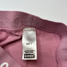 Load image into Gallery viewer, Girls Bonds, pink stretchy leggings, Inside leg: 49cm, FUC, size 5,  