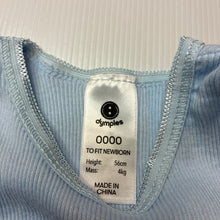 Load image into Gallery viewer, Unisex Dymples, blue ribbed cotton singlet top, GUC, size 0000,  
