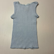 Load image into Gallery viewer, Unisex Dymples, blue ribbed cotton singlet top, GUC, size 0000,  