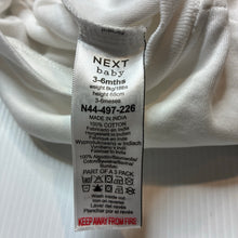 Load image into Gallery viewer, Unisex Next, white cotton hip dysplasia romper, EUC, size 00,  