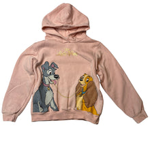 Load image into Gallery viewer, Girls H&amp;M, Disney Lady &amp; the Tramp fleece lined hoodie sweater, FUC, size 7-8,  