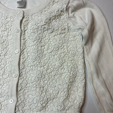 Load image into Gallery viewer, Girls Target, knitted cotton &amp; floral lace cardigan, FUC, size 5,  