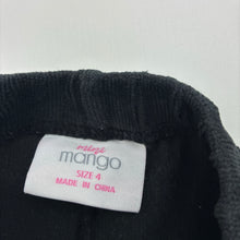 Load image into Gallery viewer, Girls Mango, ribbed velour leggings, Inside leg: 39.5cm, FUC, size 4,  