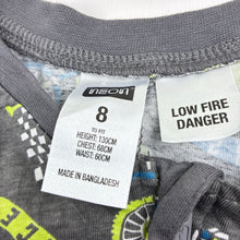 Load image into Gallery viewer, Boys Neon, cotton all-in-one pyjamas / sleepsuit, EUC, size 8,  