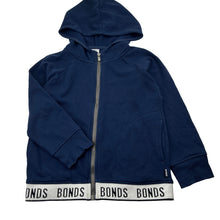 Load image into Gallery viewer, Unisex Bonds, navy fleece lined zip hoodie sweater, GUC, size 6,  
