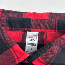 Load image into Gallery viewer, Boys Clothing &amp; Co, checked flannel cotton long sleeve shirt, EUC, size 7,  
