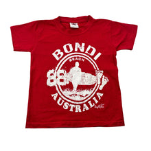 Load image into Gallery viewer, Unisex red, cotton tee / top, Bondi Beach, GUC, size 4,  