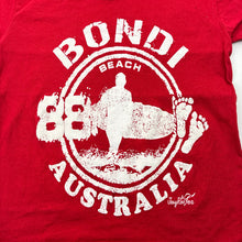 Load image into Gallery viewer, Unisex red, cotton tee / top, Bondi Beach, GUC, size 4,  