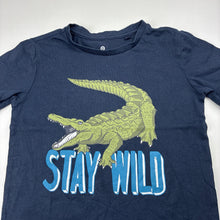 Load image into Gallery viewer, Boys Target, navy organic cotton tee / top, crocodile, EUC, size 4,  