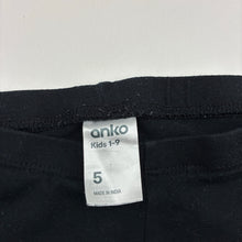 Load image into Gallery viewer, Girls Anko, black stretchy leggings, Inside leg: 38cm, FUC, size 5,  