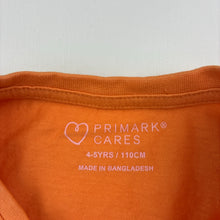 Load image into Gallery viewer, Girls Primark, orange cotton tee / top, FUC, size 4-5,  