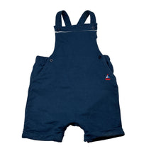 Load image into Gallery viewer, Boys Next, navy cotton overalls / shortalls, light mark on bottom, FUC, size 1,  