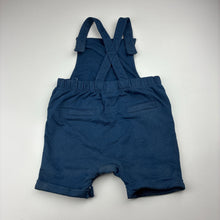 Load image into Gallery viewer, Boys Next, navy cotton overalls / shortalls, light mark on bottom, FUC, size 1,  