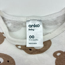 Load image into Gallery viewer, Unisex Anko, cotton romper, teddy bears, FUC, size 00,  
