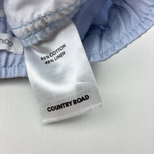 Load image into Gallery viewer, Boys Country Road, blue cotton / linen shorts, elasticated, EUC, size 0,  