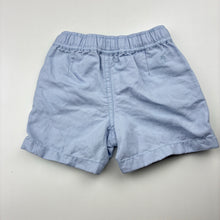 Load image into Gallery viewer, Boys Country Road, blue cotton / linen shorts, elasticated, EUC, size 0,  