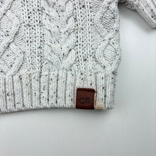 Load image into Gallery viewer, Boys Country Road, knitted cotton sweater / jumper, discolouration around leather patch, FUC, size 000,  