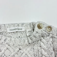 Load image into Gallery viewer, Boys Country Road, knitted cotton sweater / jumper, discolouration around leather patch, FUC, size 000,  