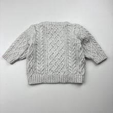 Load image into Gallery viewer, Boys Country Road, knitted cotton sweater / jumper, discolouration around leather patch, FUC, size 000,  