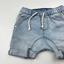 Load image into Gallery viewer, Boys Baby Berry, organic cotton blend stretch denim shorts, elasticated, GUC, size 1,  