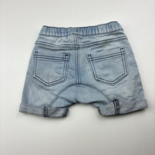Load image into Gallery viewer, Boys Baby Berry, organic cotton blend stretch denim shorts, elasticated, GUC, size 1,  