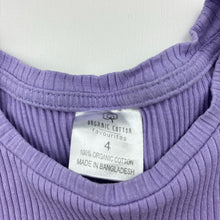 Load image into Gallery viewer, Girls Favourites, ribbed organic cotton dress, light marks, FUC, size 4, L: 50cm