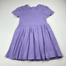 Load image into Gallery viewer, Girls Favourites, ribbed organic cotton dress, light marks, FUC, size 4, L: 50cm