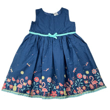 Load image into Gallery viewer, Girls Tiny Little Wonders, lined cotton dress, wash fade, FUC, size 2, L: 51cm