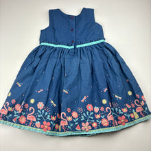 Load image into Gallery viewer, Girls Tiny Little Wonders, lined cotton dress, wash fade, FUC, size 2, L: 51cm