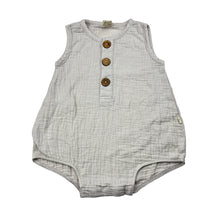Load image into Gallery viewer, Unisex Tiny Twig, crinkle organic cotton summer romper, GUC, size 1,  